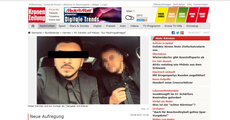 Skandalös: Fotos des iranischen „Mr. Kärnten“ als Pistolengangster