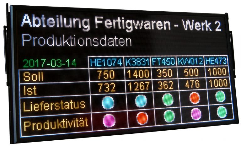 Neue LED-Großanzeigen mit 7 Leuchtfarben und intelligenter Ansteuerung