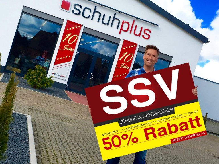 50 % auf Alles! schuhplus – Schuhe in Übergrößen startet SSV 2017