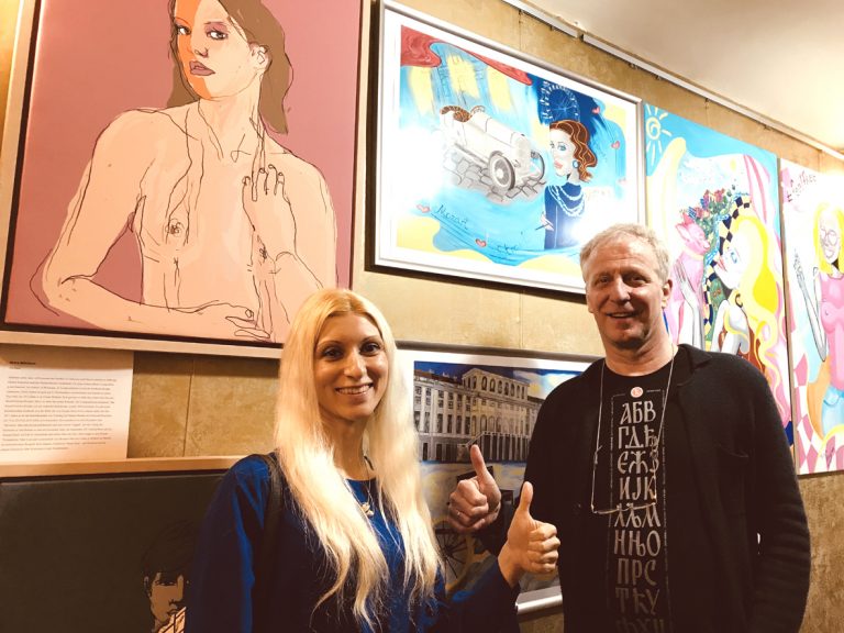 Künstler und Sammler bei der Vernissage der PAKS Gallery in Wien