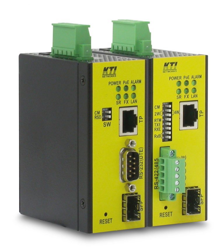 Serieller Industrie-Konverter mit PoE und SFP-Port von KTI