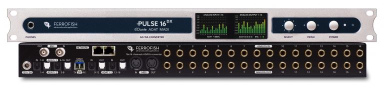 Analog zu Dante, Dante zu Analog: Ferrofish Pulse16 DX erweitert Audionetzwerke um je 16 analoge Ein- und Ausgänge
