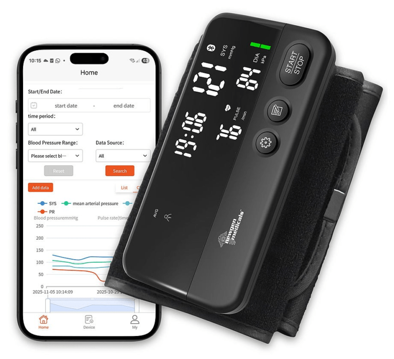 newgen medicals Oberarm-Blutdruckmessgerät OB-325, App